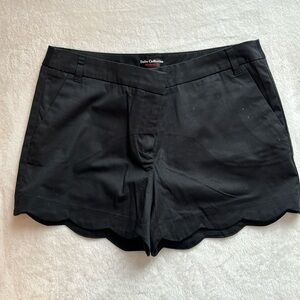 Black dress shorts with scalloped edge